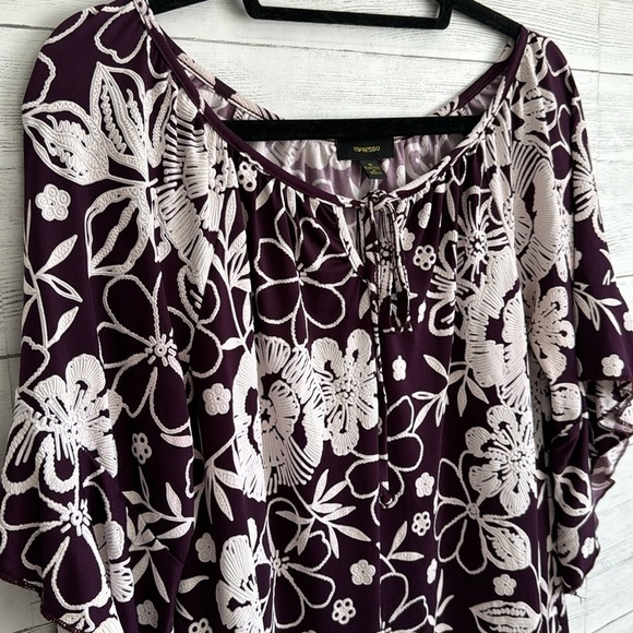 Expresso Purple Floral Bell Sleeve Blouse | SIZE M - Picture 3 of 6